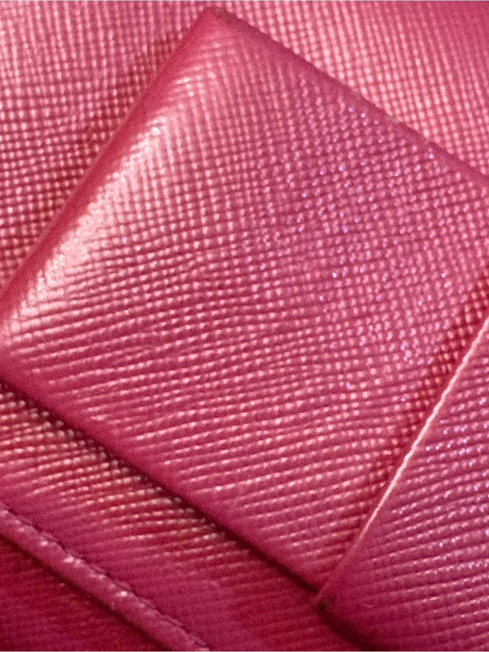 Pink Prada Saffiano Fiocco Ribbon Flap long wallet Preowned